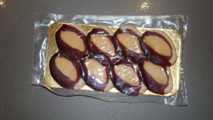 Magret séché fourré au foie gras, tranché
